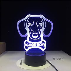 Hot 3D Night Lamp lovely Big Ears Dog Animal Cartoon 7 Color Change USB Desk Lamp Bedroom Light Friends Kids Birthday G AW-3657