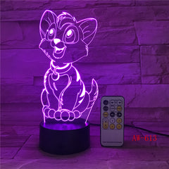 Cute Dog 3D LED Lamp Night Light Multi-colors RGBW Bulb Decorative Luminaria Birthday Gift For Friends Kids Birthday Gift AW-613