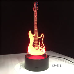 Music Cool Guitar Bass 3D LED LAMP NIGHT LIGHT for Musicians Home Table Decoration Birthday Christmas Present Gift AW-614