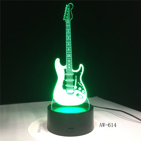 Music Cool Guitar Bass 3D LED LAMP NIGHT LIGHT for Musicians Home Table Decoration Birthday Christmas Present Gift AW-614