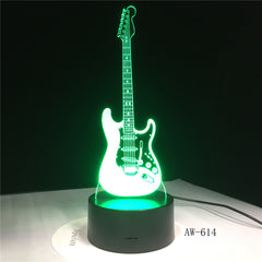 Music Cool Guitar Bass 3D LED LAMP NIGHT LIGHT for Musicians Home Table Decoration Birthday Christmas Present Gift AW-614