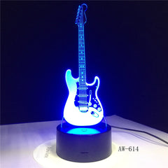 Music Cool Guitar Bass 3D LED LAMP NIGHT LIGHT for Musicians Home Table Decoration Birthday Christmas Present Gift AW-614