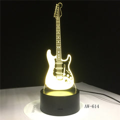 Music Cool Guitar Bass 3D LED LAMP NIGHT LIGHT for Musicians Home Table Decoration Birthday Christmas Present Gift AW-614