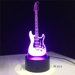 Music Cool Guitar Bass 3D LED LAMP NIGHT LIGHT for Musicians Home Table Decoration Birthday Christmas Present Gift AW-614