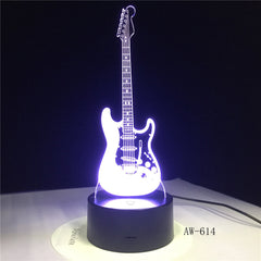 Music Cool Guitar Bass 3D LED LAMP NIGHT LIGHT for Musicians Home Table Decoration Birthday Christmas Present Gift AW-614