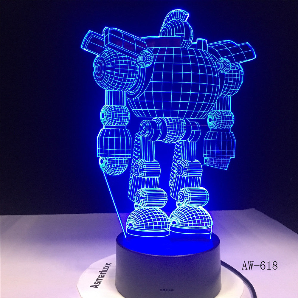 7 Colors USB Energy-saving Touch 3D LED Night lights Robot Living Bedroom Desk Table Battery Creative Gift LED Lamp AW-618