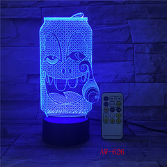 USB Acrylic Colorful Smoke Coke Expression Cartoon Night Light Bedroom Office LED Table Lamp Child Christmas Gift AW-626