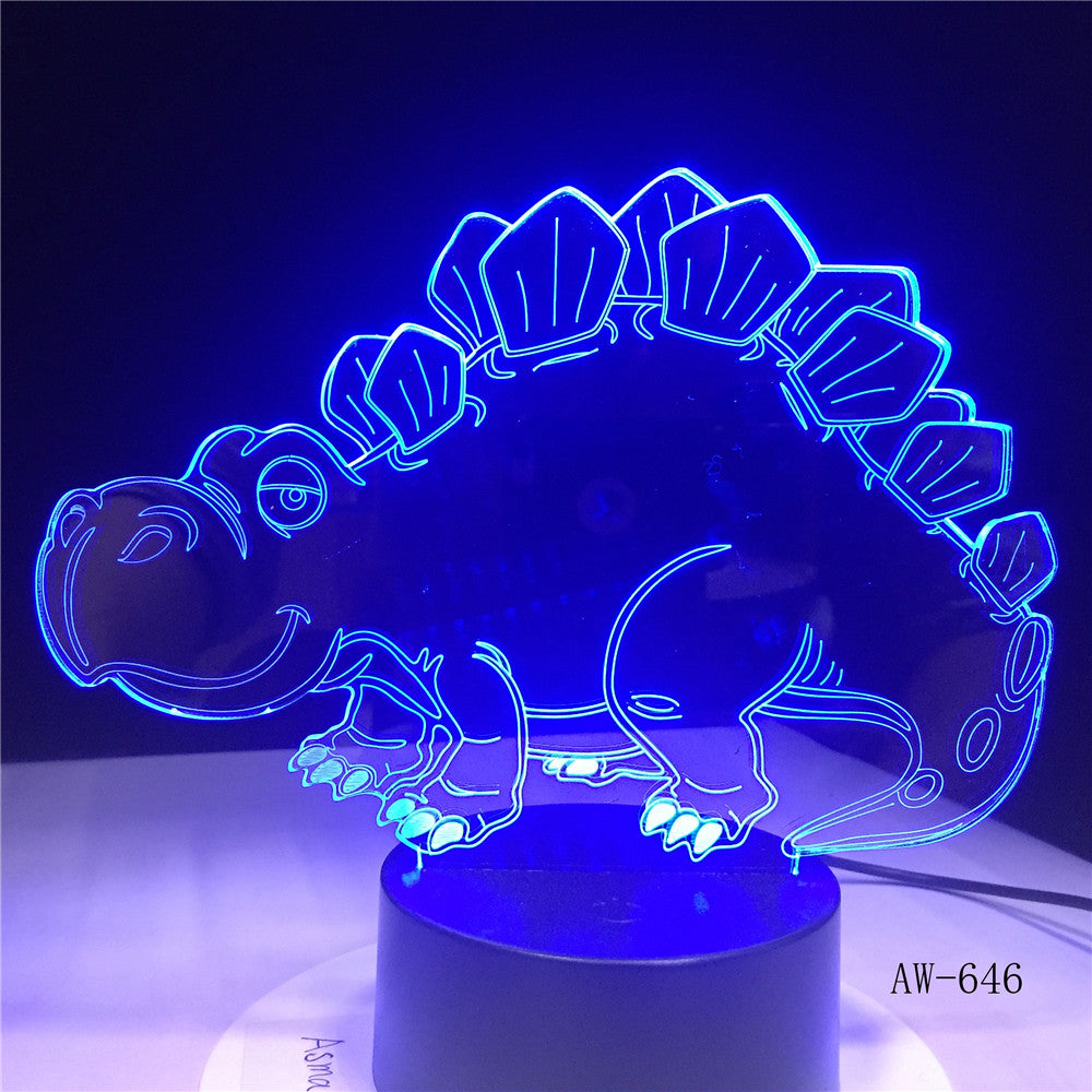 Dinosaur Model 3D illusion LED Night Light 7Color Product light with Touch Button Office Light Drop AW-646