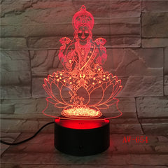 Buddha 7 Colors Changing Night Lamp 3D Atmosphere Bulbing Light 3D Visual illusion LED Lamp for kids toy Birthday gifts AW-654