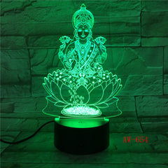 Buddha 7 Colors Changing Night Lamp 3D Atmosphere Bulbing Light 3D Visual illusion LED Lamp for kids toy Birthday gifts AW-654