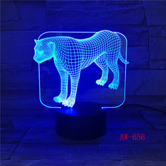 7 Colors Changeable Acrylic Leopards 3D Night Light LED Bedroom NightLight USB Table Lamp Baby Lighting Decor Kids Gift AW-656