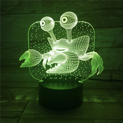3D USB Children'S Bedside Sleep Led Decoration Creative Night Lights 7 Colors Visual Crab Table Lamp Lighting Fixtures AW-661