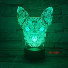 3D Cat LED Night Light USB Charging Animal Shape Indoor Decoration Lamp Kids Night Lamps For Room Indoor Light Dropship AW-669