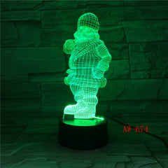3D Stereoscopic Visual Creative Atmosphere of Santa Claus 7 Color Change Table Lamp Bedroom LED Night Light Dropship AW-674