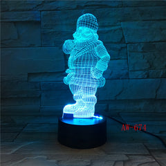 3D Stereoscopic Visual Creative Atmosphere of Santa Claus 7 Color Change Table Lamp Bedroom LED Night Light Dropship AW-674
