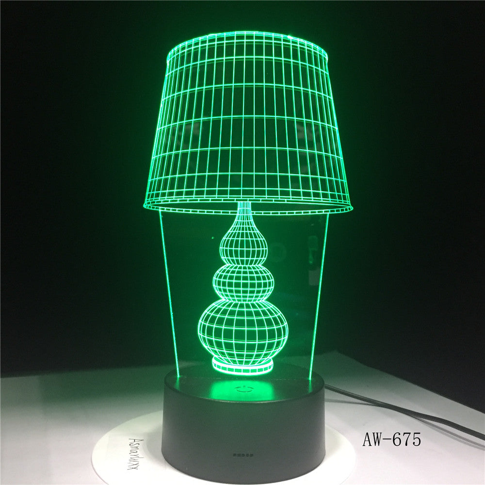 USB LED Night Light Lotus Flower 3D 7color holiday Desk Lamp Switch Lantern Touch laser para Christmas Gift Decoration AW-675