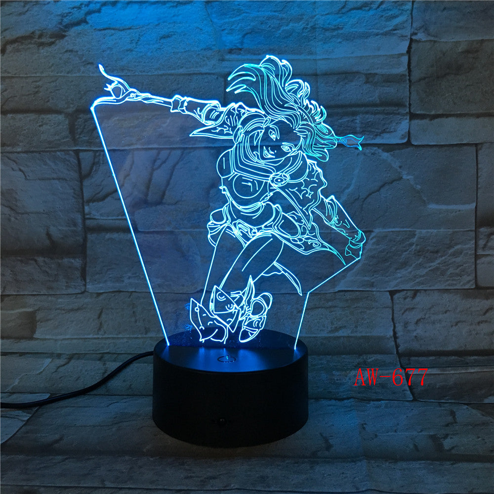 Wonder Woman DC 3D LED Night light Decoration lamp Bedroom Sleep Light 7 Color Change Boy Kid Girl RC Christmas Gift Toy AW-677