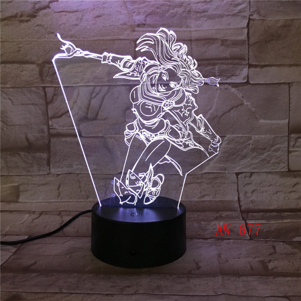 Wonder Woman DC 3D LED Night light Decoration lamp Bedroom Sleep Light 7 Color Change Boy Kid Girl RC Christmas Gift Toy AW-677