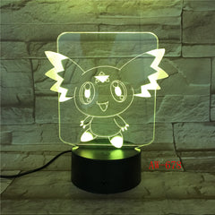 Pokemon Go Action Figure 3D RGB Lamp Pikachu Eevee Turtle Bird Fire Dragon Pokeball Ball Bulbasaur Bay Gift Night Light AW-678