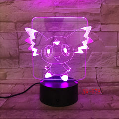 Pokemon Go Action Figure 3D RGB Lamp Pikachu Eevee Turtle Bird Fire Dragon Pokeball Ball Bulbasaur Bay Gift Night Light AW-678