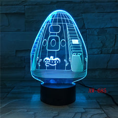 Dragon Space Capsule 7 Color Lamp 3d Visual Led Night Lights For Kid Touch Usb Table Lampara Lampe Sleeping Nightlight AW-685