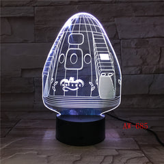 Dragon Space Capsule 7 Color Lamp 3d Visual Led Night Lights For Kid Touch Usb Table Lampara Lampe Sleeping Nightlight AW-685