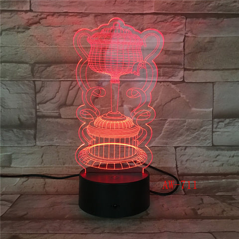 Novelty Aladdin Magic Lamp 3D LED 7 Colors Changing Atmosphere Baby Sleep Night Lights Desk Table Lamp Home Decor Gifts AW-711