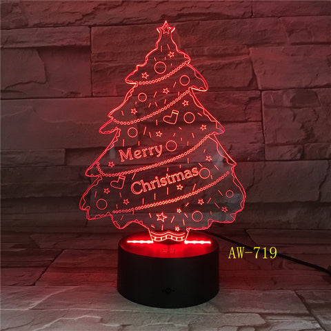 Nightlight 3D LED Light Christmas Tree Lamp Kids Night Lights Holiday Atmosphere Table Lamp for Holiday Lighting Dropship AW-719