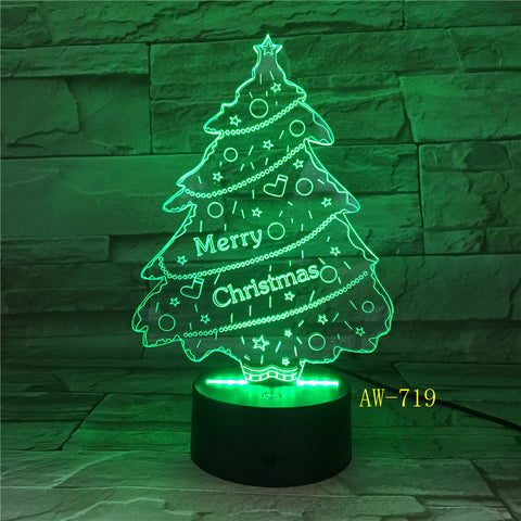 Nightlight 3D LED Light Christmas Tree Lamp Kids Night Lights Holiday Atmosphere Table Lamp for Holiday Lighting Dropship AW-719