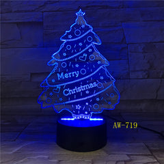 Nightlight 3D LED Light Christmas Tree Lamp Kids Night Lights Holiday Atmosphere Table Lamp for Holiday Lighting Dropship AW-719