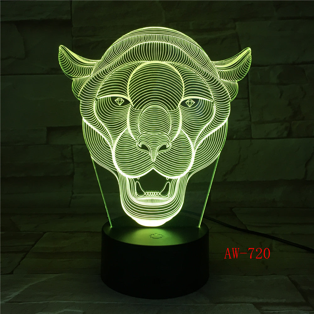 Lion Night Light 7 Color Changing Animal LED Night Lights 3D LED Desk Table Lamp for Children Friends Decoration Gift AW-720