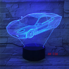 7 Colors Change Home Decor Light Fixture LED Car Shape Light USB 3D Luminarias Vehicle Modelling Night Light Desk Lamp AW-730