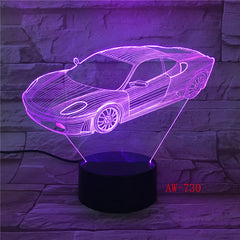 7 Colors Change Home Decor Light Fixture LED Car Shape Light USB 3D Luminarias Vehicle Modelling Night Light Desk Lamp AW-730