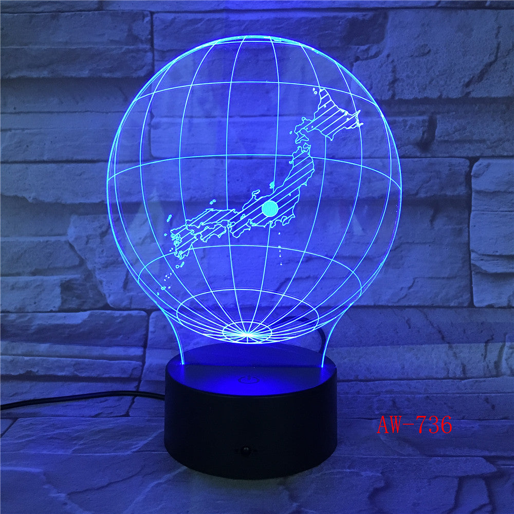 Japan Map 3D Night Light LED Acrylic Stereo Vision Decor Lamp 7 Colors Changing USB Bedroom Night light Desk Table lamp AW-736
