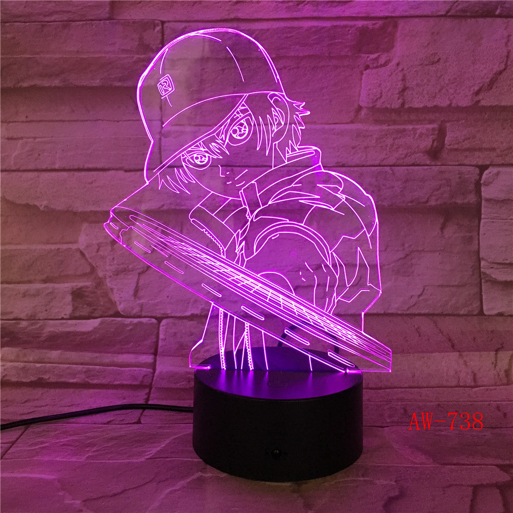 3D Led Vision Anime Luffy Modelling Night Light Usb One Piece Table Lamp 7 Colors Changing Home Decor Light Fixtures AW-738