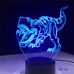 3D LED Night Lights Tyrannosaurus Rex Dinosaur with 7 Colors Light for Home Decoration Lamp Amazing Visualization Lamp AW-748