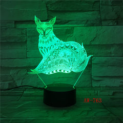 7 Colorful USB Dog Model 3D Lamp Bedroom Sleep Light LED Table Lamp Soccer Child Night Lights Office Light Decor AW-763