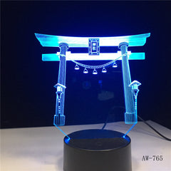 Japanese Shrine Jinja USB 3D led Night light Multicolor RGBW Festival Gift decorative lights Desk lamp Bedroom Drop ship AW-765