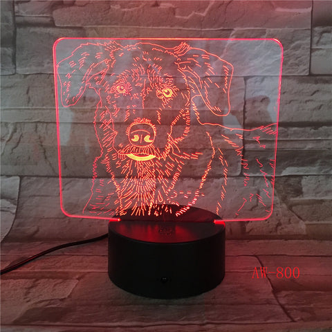 Bulldog Poodle Jack Russell Terrier Rottweiler Dobermann 3D Visual Illusion Lamp Kids Night Light Dog Style Lamp AW-800