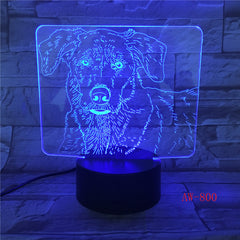 Bulldog Poodle Jack Russell Terrier Rottweiler Dobermann 3D Visual Illusion Lamp Kids Night Light Dog Style Lamp AW-800