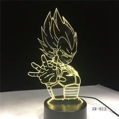 Dragon Ball Super Saiyan God Goku Action Figures 3D Illusion Table Lamp 7 Color Changing Night Light Boy Child Kids Gifts AW-813