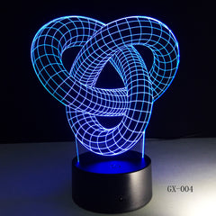 3D LED Lamp Light USB Abstract Night light Colorful lava lamp for Wedding Decor Innovative Christmas Home Gift Present GX-004