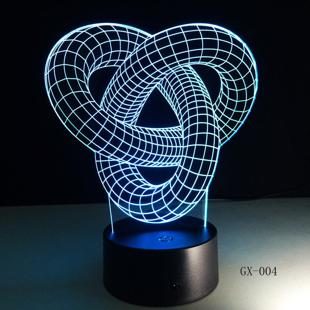 3D LED Lamp Light USB Abstract Night light Colorful lava lamp for Wedding Decor Innovative Christmas Home Gift Present GX-004