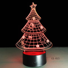 7 Colors Acrylic 3D Night Light Merry Christmas Tree LED Light Decor for Bedroom Touch Remote Switch Lamp Decor Lamp GX-015