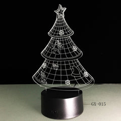 7 Colors Acrylic 3D Night Light Merry Christmas Tree LED Light Decor for Bedroom Touch Remote Switch Lamp Decor Lamp GX-015