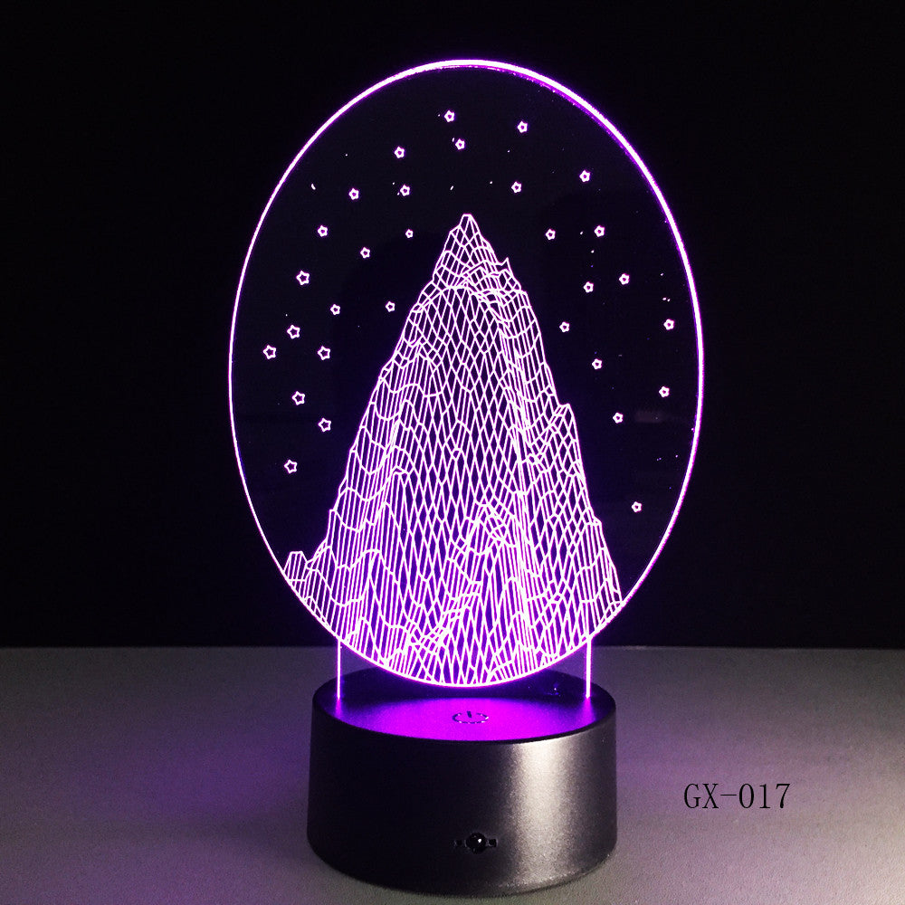 Wholesale Snow Mountain 3D led Nightlight Usb Lamp Customize Touch Acrylic Lamp Kids Room Led Lamp Drop Shipping Service GX-017