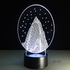 Wholesale Snow Mountain 3D led Nightlight Usb Lamp Customize Touch Acrylic Lamp Kids Room Led Lamp Drop Shipping Service GX-017