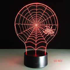 Spider Nordic Home Night Light Decorative 3d Lamp Stereo Vision Led Gift Light Fixtures Kids Room Led Lights Lamp GX-022