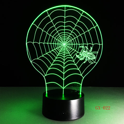 Spider Nordic Home Night Light Decorative 3d Lamp Stereo Vision Led Gift Light Fixtures Kids Room Led Lights Lamp GX-022