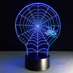 Spider Nordic Home Night Light Decorative 3d Lamp Stereo Vision Led Gift Light Fixtures Kids Room Led Lights Lamp GX-022